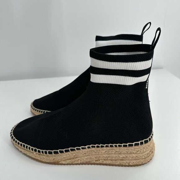 Alexander Wang Dylan High Ankle Sock Espadrilles Booties Black Sneaker Size 38 - Picture 7 of 11